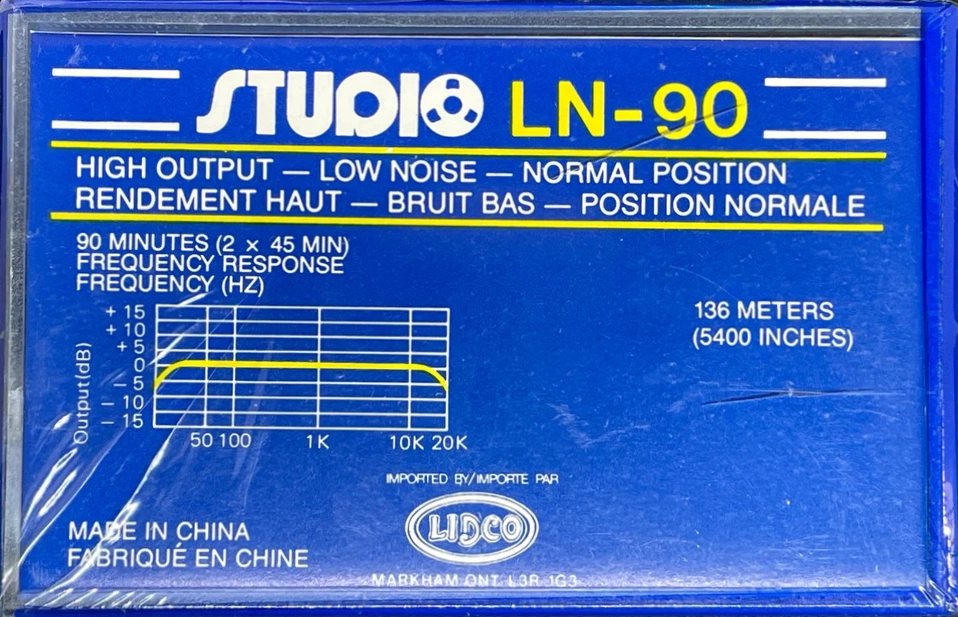 Compact Cassette Studio LN 90 Type I Normal 1984 Canada