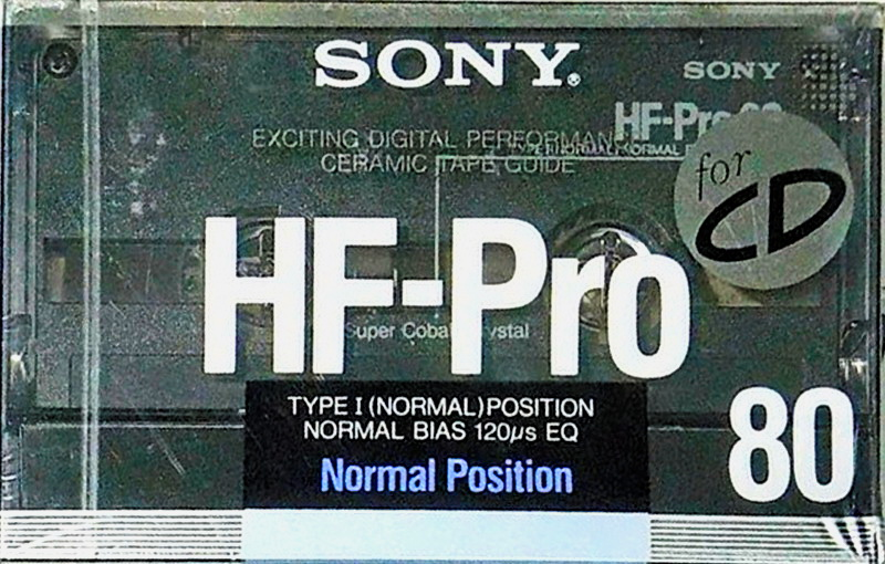 Compact Cassette Sony HF-Pro 80 "HF-PRO80A" Type I Normal 1988 Japan