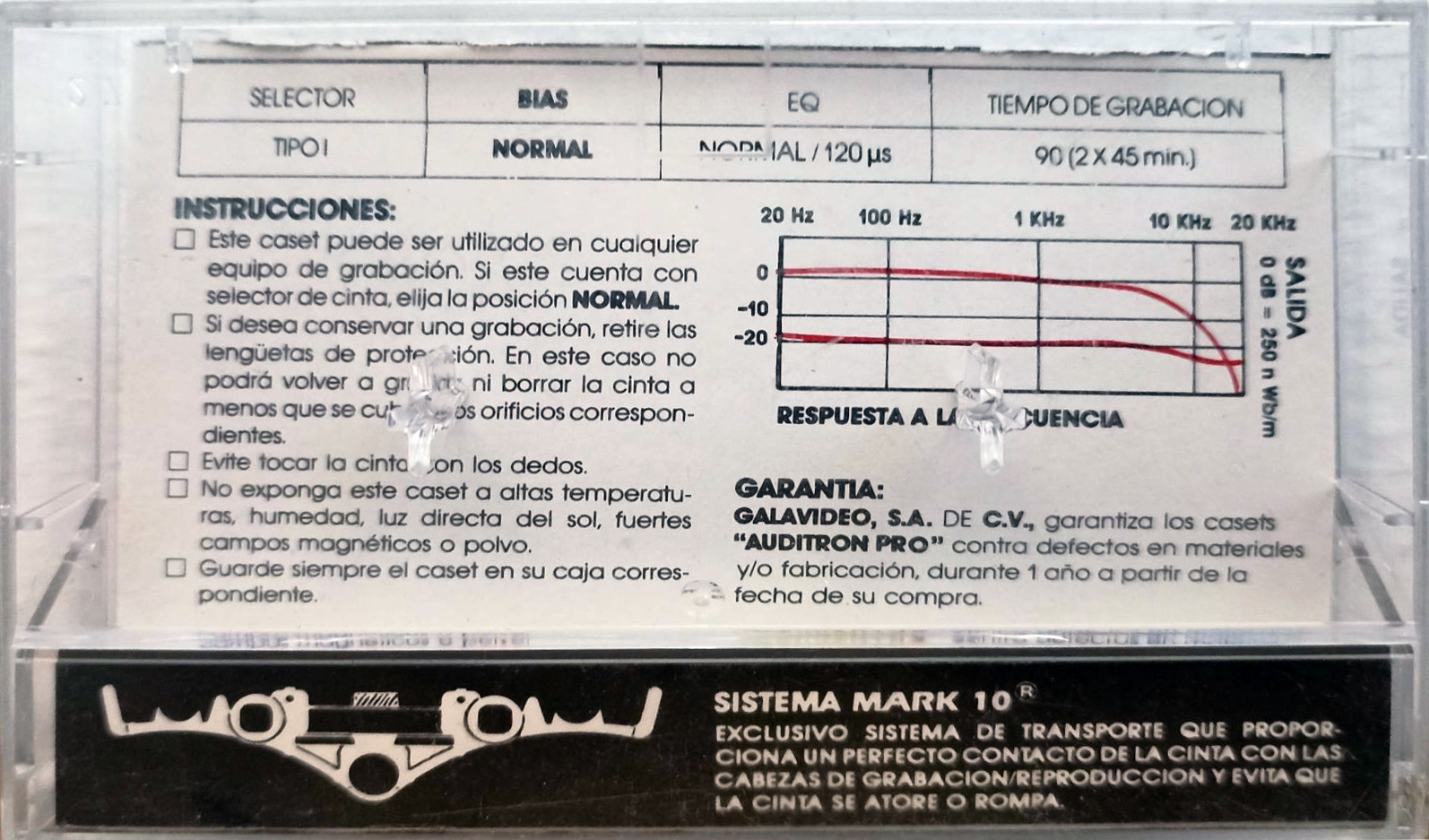 Compact Cassette Auditron PRO PFT 90 Type I Normal 1984 Mexico