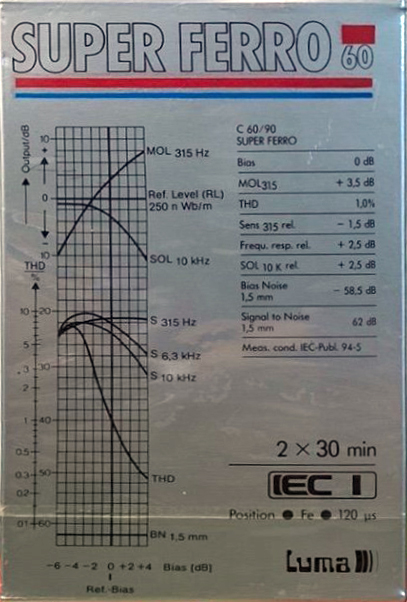 Compact Cassette Luma Super ferro 60 Type I Normal 1984 Sweden