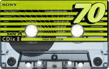 Compact Cassette Sony CDix II 70 "C-70CDX2D" Type II Chrome 1996 Japan