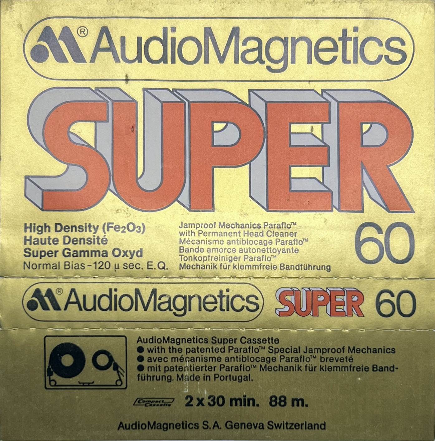 Compact Cassette Audio Magnetics Super 60 Type I Normal 1976 Europe