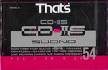 Compact Cassette Thats CD-IIS 54 Type II Chrome 1989 Japan