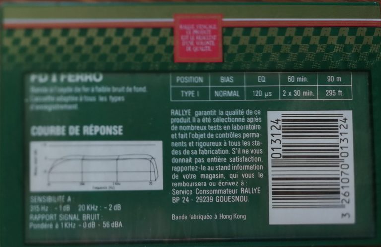 Compact Cassette Rallye FD I 60 Type I Normal 1996 France