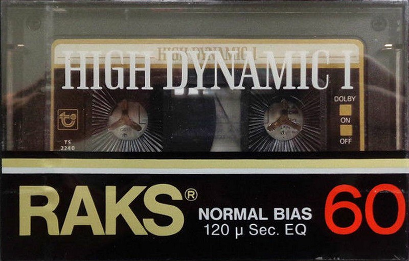 Compact Cassette RAKS High Dynamic I 60 Type I Normal 1985 Europe