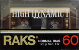 Compact Cassette RAKS High Dynamic I 60 Type I Normal 1985 Europe