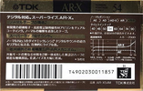 Compact Cassette TDK AR-X 54 "AR-X54M" Type I Normal 1990 Japan