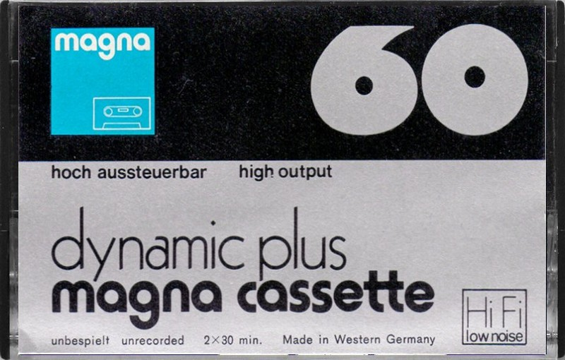 Compact Cassette Magna Dynamic Plus 60 Type I Normal 1978 Europe