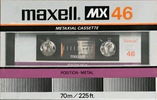 Compact Cassette Maxell MX 46 Type IV Metal 1982 USA