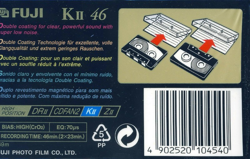 Compact Cassette Fuji K2 46 "KII" Type II Chrome 1998 Europe