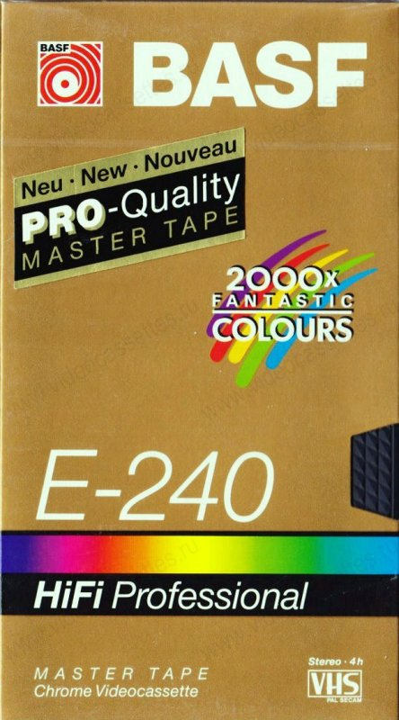 VHS, Video Home System BASF HiFi Professional 240 "2000x Fantastic Colors" Type II Chrome 1992 Europe