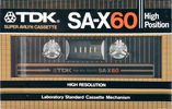 Compact Cassette TDK SA-X 60 Type II Chrome 1982 Australia, Europe