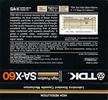 Compact Cassette TDK SA-X 60 Type II Chrome 1982 Australia, Europe