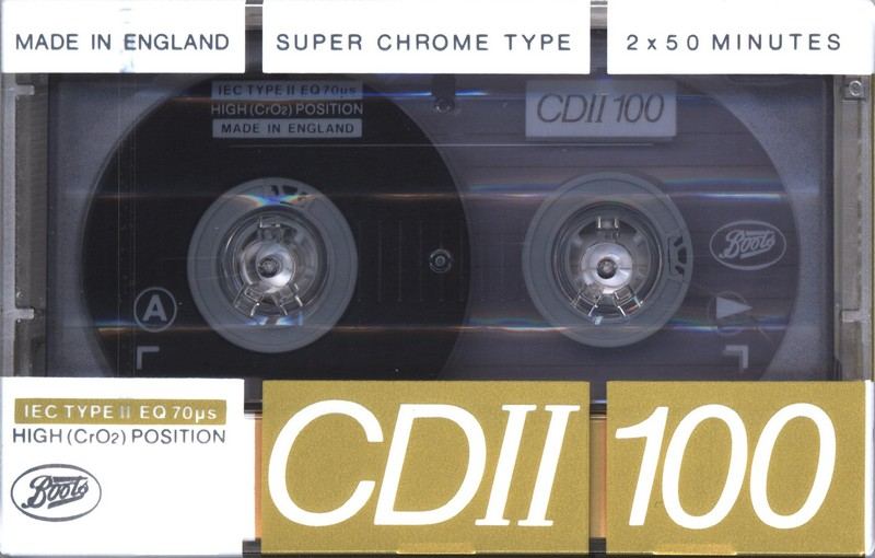 Compact Cassette Boots / Boots Audio CDII 100 Type II Chrome 1989 UK