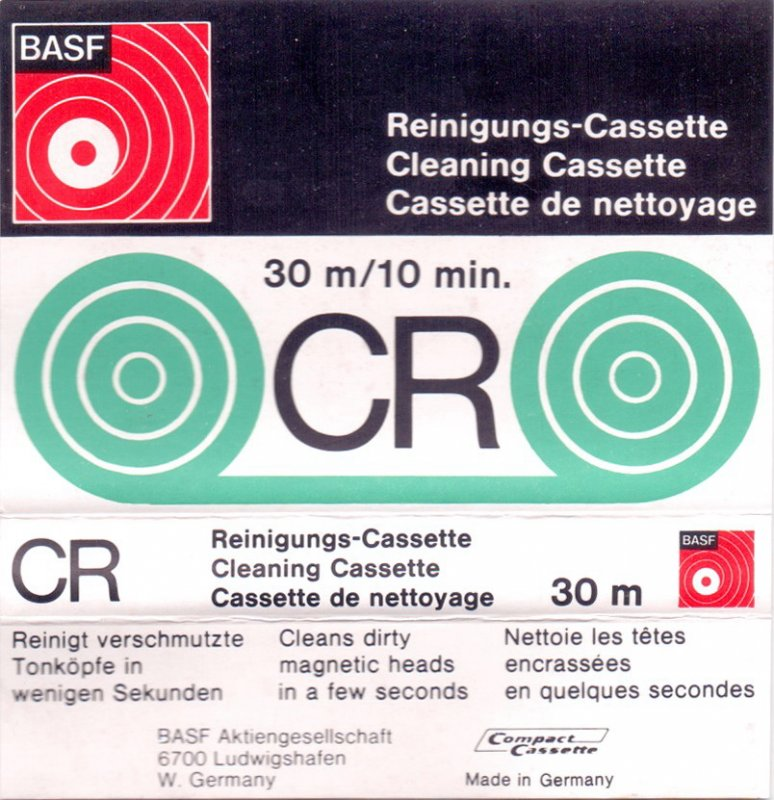 Compact Cassette BASF 10 "CR" Cleaning Cassette Europe