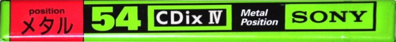 Compact Cassette Sony CDix IV 54 "C-54CDX4B" Type IV Metal 1994 Japan