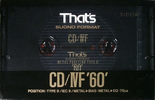 Compact Cassette Thats CD-IVF 60 Type IV Metal 1991 Europe