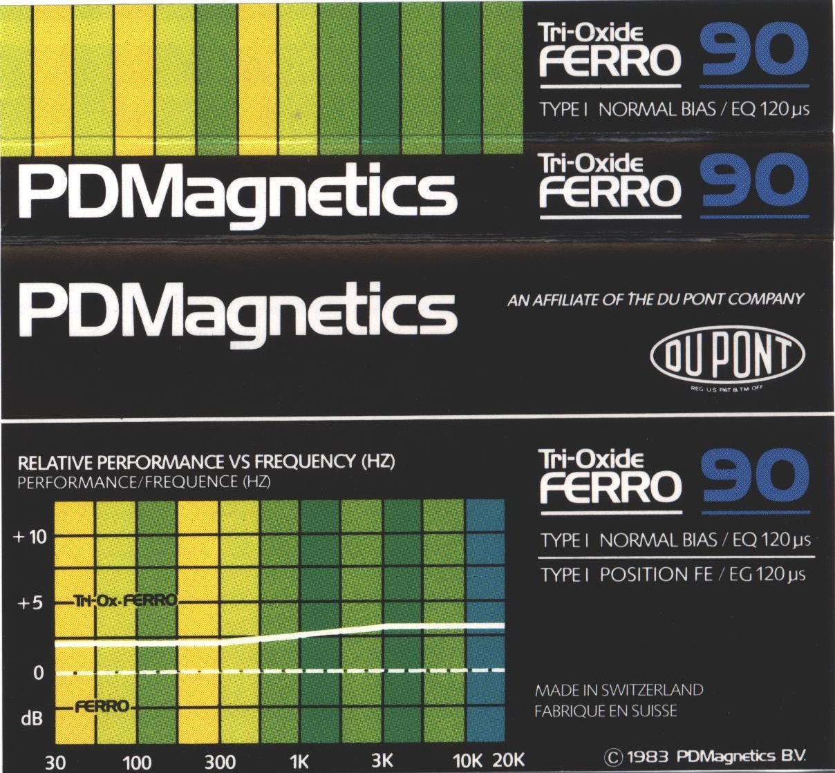 Compact Cassette PDM / PDMagnetics Tri-Oxide Ferro 90 Type I Normal 1983 Europe