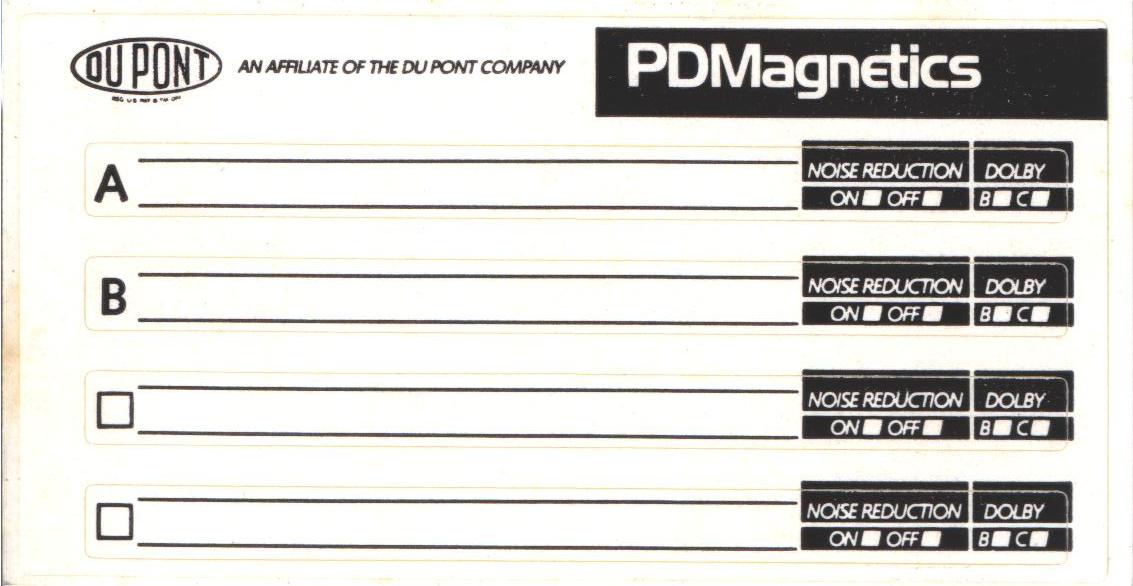 Compact Cassette PDM / PDMagnetics Tri-Oxide Ferro 90 Type I Normal 1983 Europe