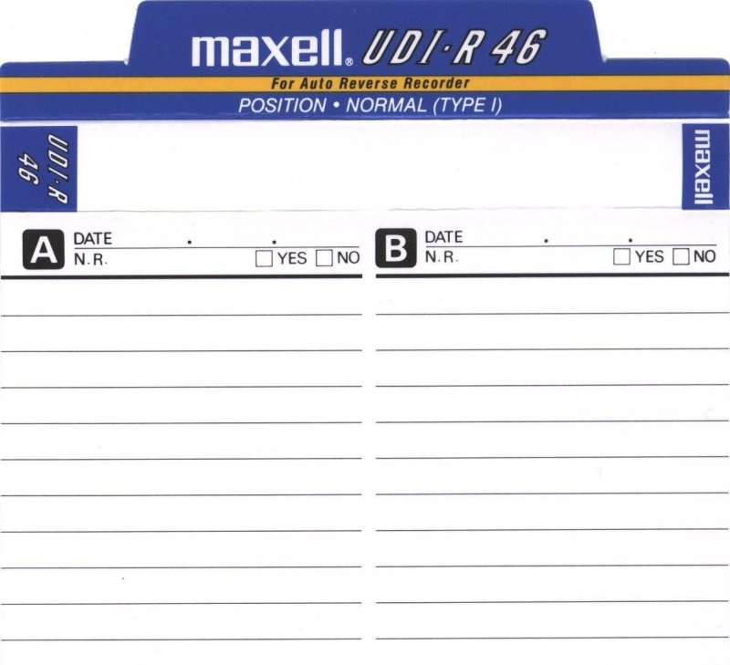 Compact Cassette Maxell UDI-R 46 Type I Normal 1985 Japan
