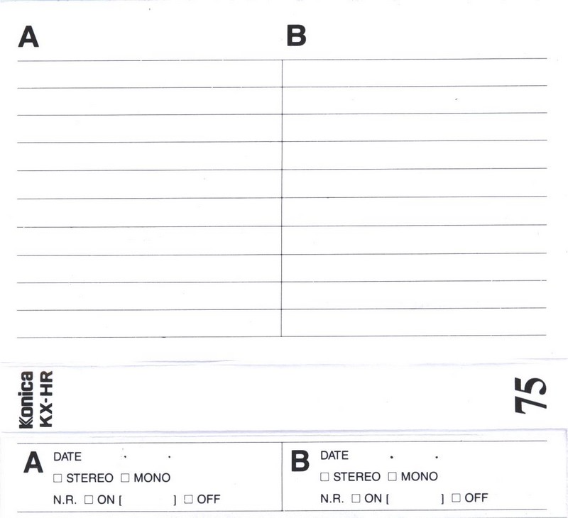 Compact Cassette Konica KX-HR 75 Type II Chrome 1987 Europe