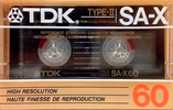 Compact Cassette TDK SA-X 60 Type II Chrome 1987 North America