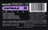 Compact Cassette Maxell Capsule 60 Type IV Metal 1992 North America