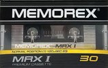 Compact Cassette Memorex MRX I 30 Type I Normal 1985 USA