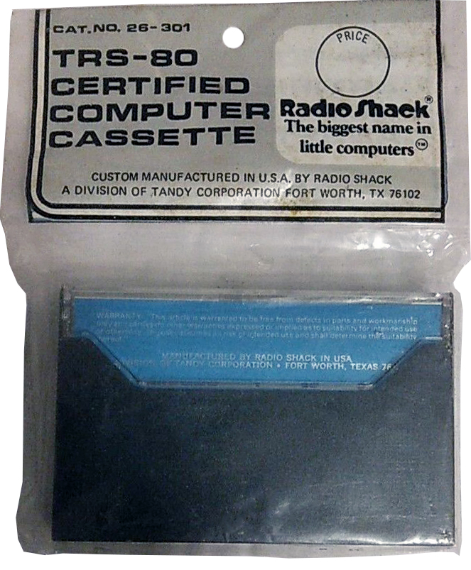Soft Pack Radio Shack TRS-80 20 "Cat. No. 26-301" Computer Cassette 1982 North America