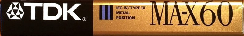 Compact Cassette TDK MA-X 60 Type IV Metal 1990 North America
