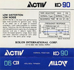 Compact Cassette Activ KO 90 Type I Normal South Korea