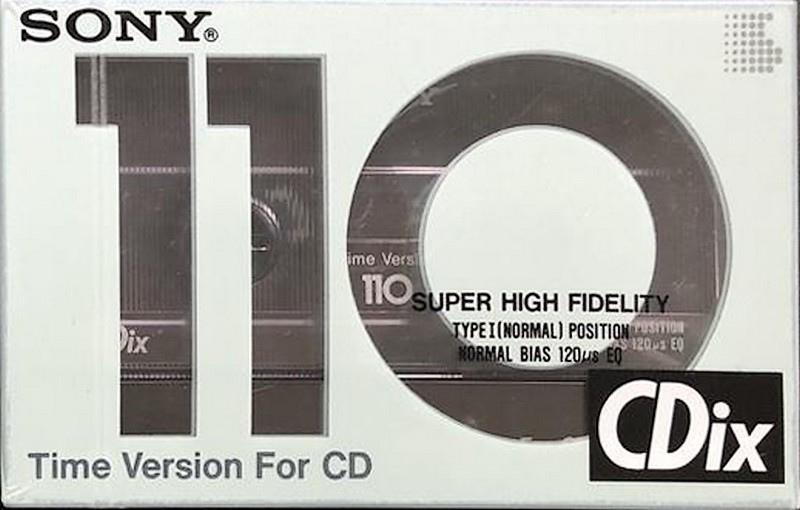 Compact Cassette Sony CDix 110 "CDIX 110" Type I Normal 1989 Japan