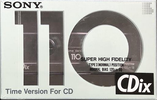 Compact Cassette Sony CDix 110 "CDIX 110" Type I Normal 1989 Japan
