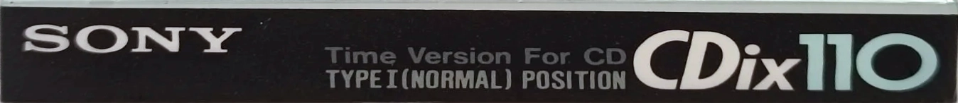 Compact Cassette Sony CDix 110 "CDIX 110" Type I Normal 1989 Japan