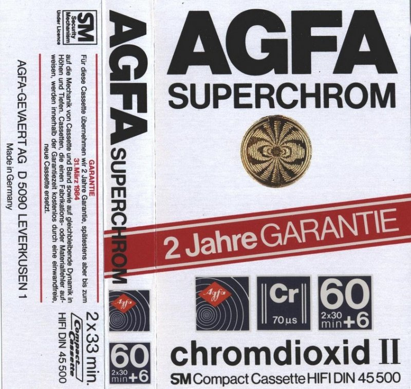 Compact Cassette AGFA Superchrom 60+6 Type II Chrome 1981 Europe