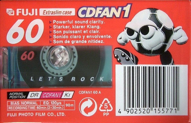 Compact Cassette Fuji CDFAN 60 "CDFAN1 60 A" Type I Normal 1998 Europe