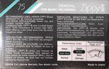 Compact Cassette Denon Zippy-II 75 Type II Chrome 1988 Europe