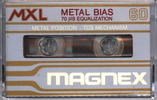 Compact Cassette Magnex MXL 60 Type IV Metal 1979 Europe