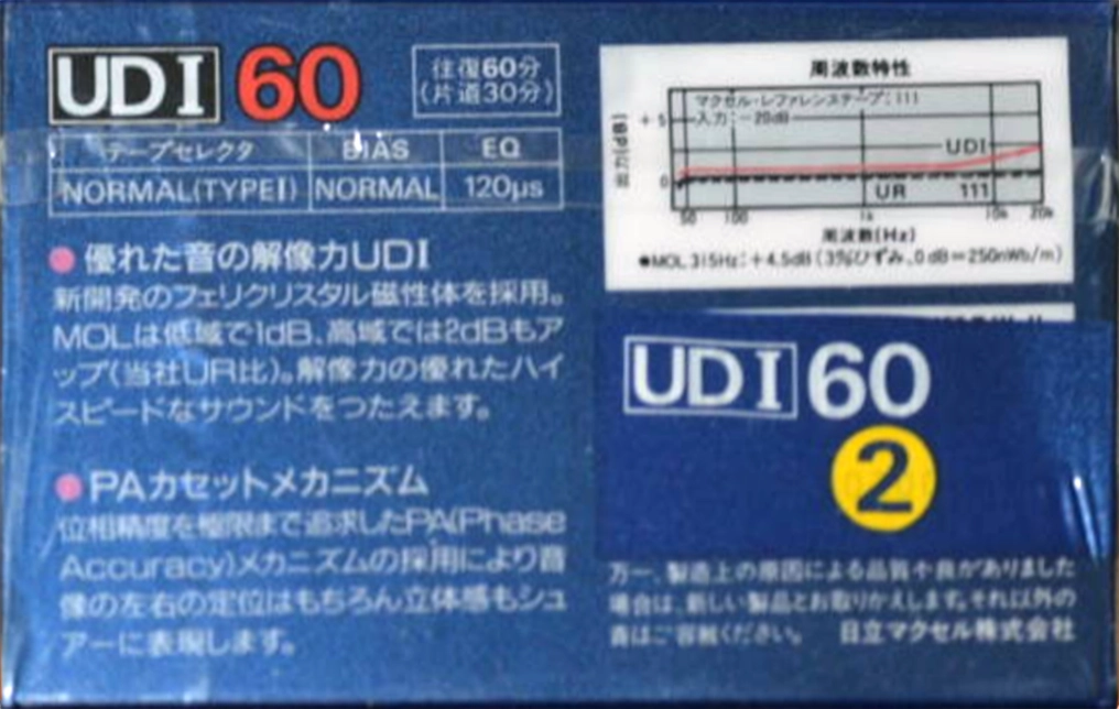 2 pack Maxell UDI / UD1 60 Type I Normal 1985 Japan