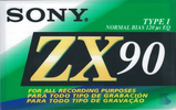 Compact Cassette Sony ZX 90 Type I Normal 1992 North America
