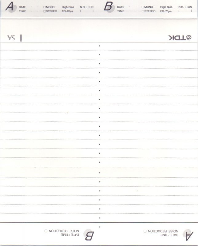 Compact Cassette TDK SA 50 "SA-50EA" Type II Chrome 1995 Europe