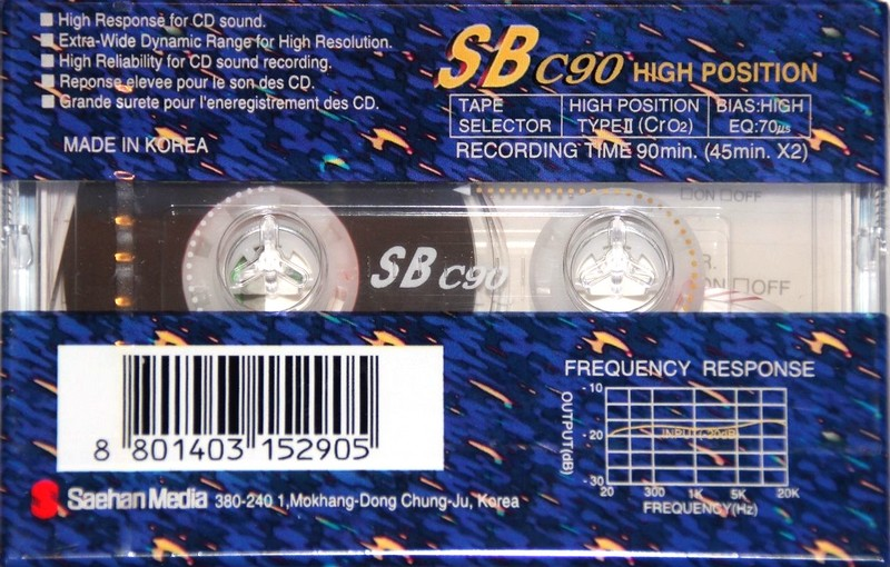 Compact Cassette Saehan SB 90 Type II Chrome Europe