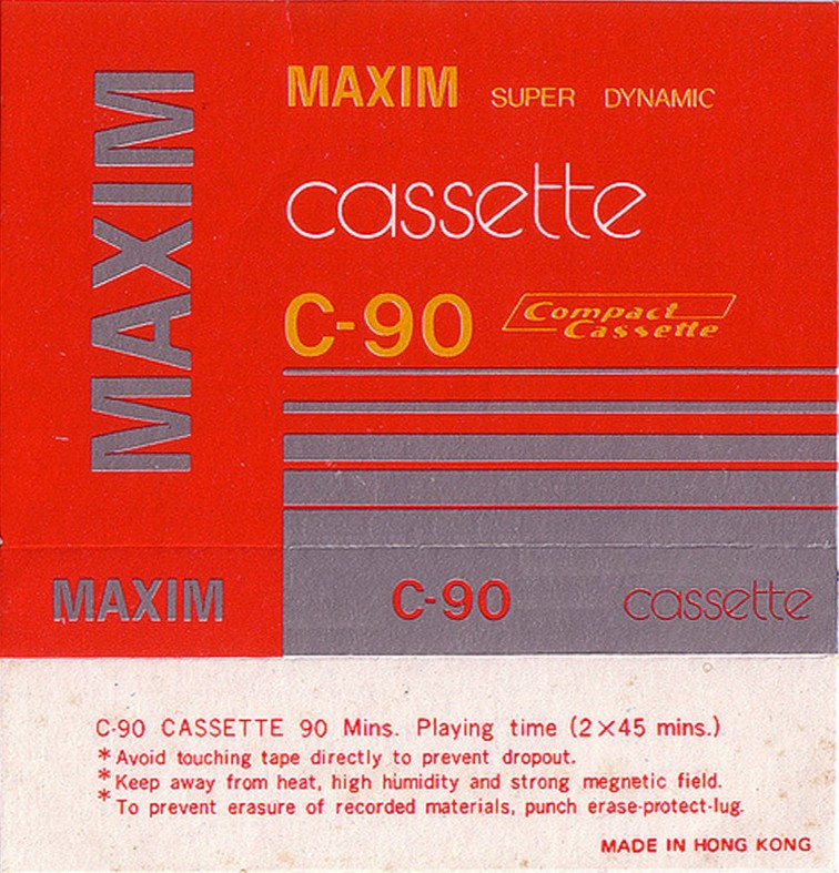 Compact Cassette Maxim 90 Type I Normal 1984 Hong Kong
