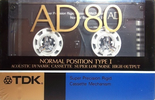 Compact Cassette TDK AD 80 "AD-80K" Type I Normal 1989 Japan