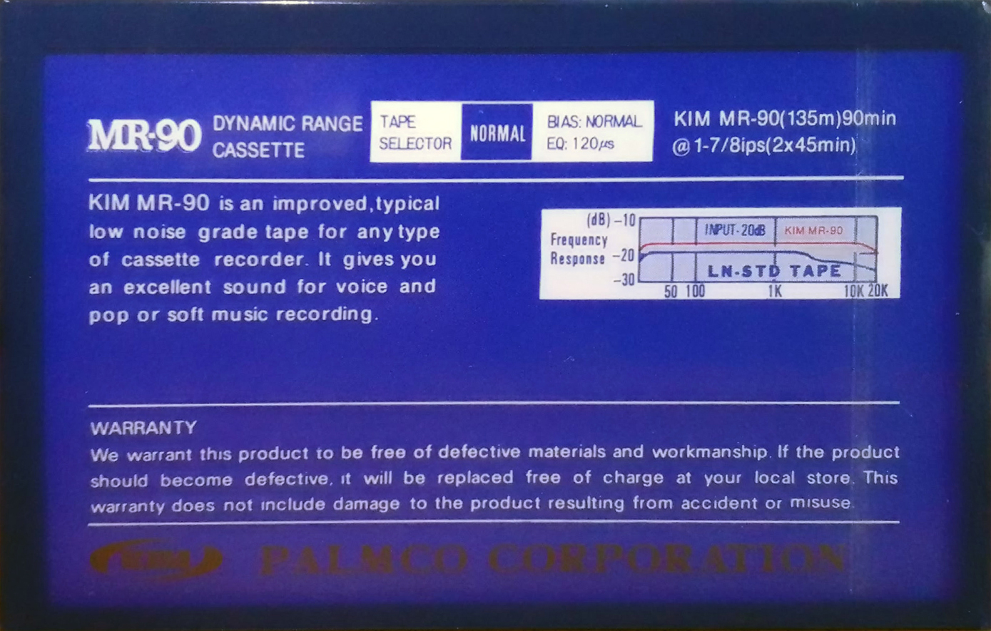 Compact Cassette Kim MR 90 Type I Normal 1991 USSR
