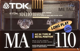 Compact Cassette TDK MA 110 "MA-110SE" Type IV Metal 1990 Europe