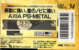 Compact Cassette AXIA PS-Metal 54 "PSM C 54" Type IV Metal 1992 Japan