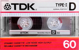 Compact Cassette TDK 60 Type I Normal 1985 Australia, Europe