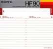 Compact Cassette Sony HF 90 Type I Normal 1983 USA