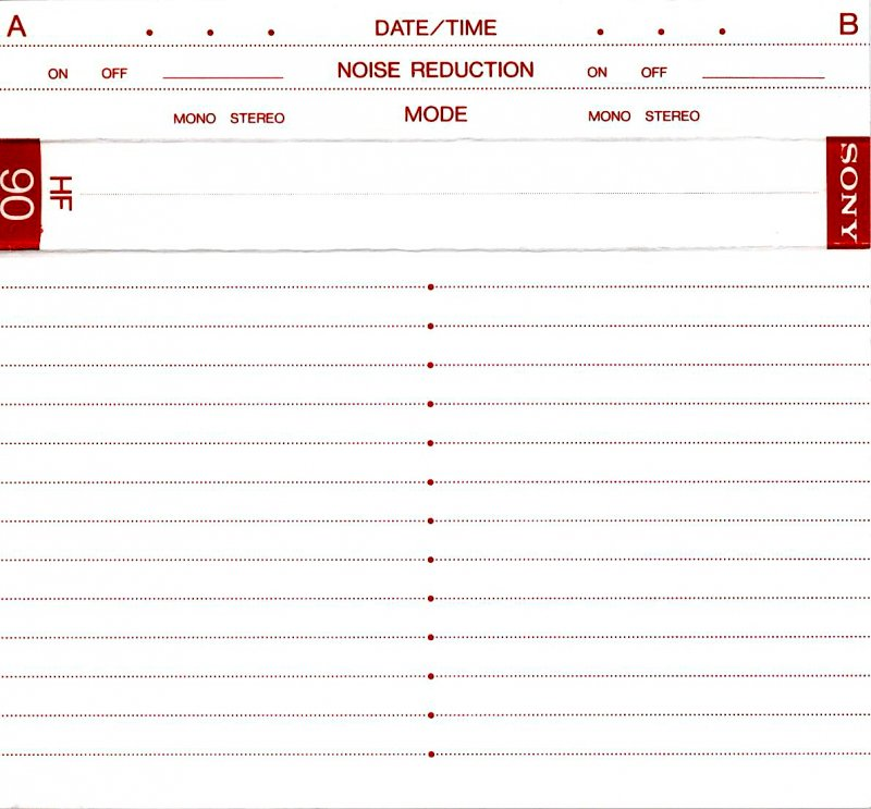 Compact Cassette Sony HF 90 Type I Normal 1983 USA